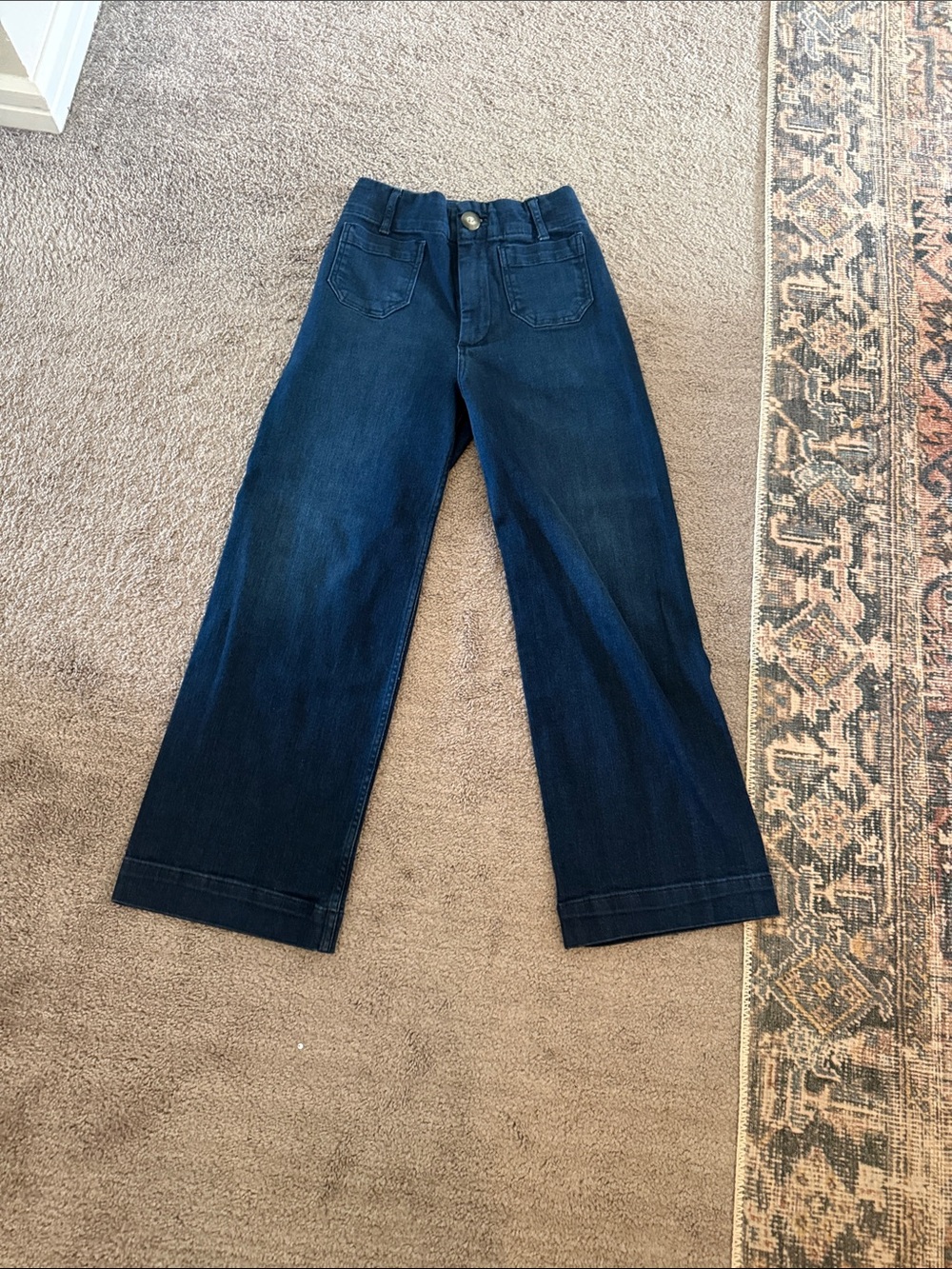 Pilcro Dark Blue Wide-Leg Jeans